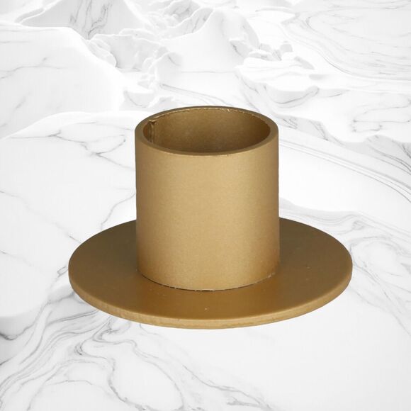 Pack of 22 Taper Candle Holders 2" x 1.1" Gold Home Decor, Craft Project - Picture 2 of 2